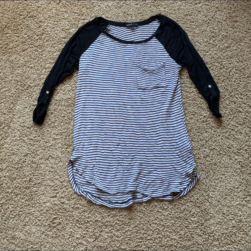 3/4 sleeve striped shirt